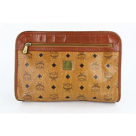 MCM Cognac Monogram Visetos Zip Pouch 230710