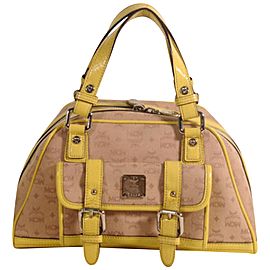 MCM Dome Monogram Visetos Yellow Satchel 869450