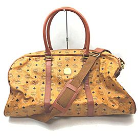 MCM Cognac Monogram Visetos Duffle Bag with Strap 862477