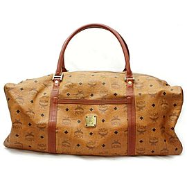 MCM Large Monogram Visetos Boston Duffle Cognac 860453