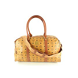 MCM Monogram Visetos Boston Duffle Bag with Strap 3mcmL1230