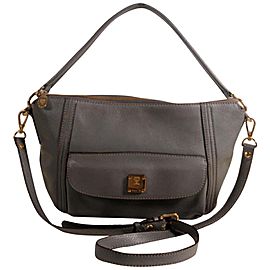 Mcm Hobo 868508 Grey Leather Shoulder Bag