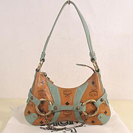 MCM Horsebit Mini Hobo Turquoise Cognac Hobo 872468