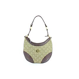 MCM Green Khaki Monogram Visetos Hobo 12gZ0114