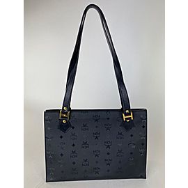 MCM Monogram Visetos 11mcm61 Black Nylon Tote