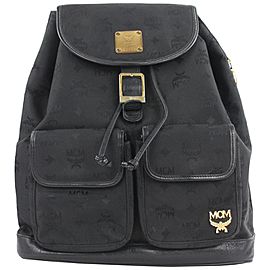 MCM Black Monogram Visetos Nylon Backpack 14mcm112