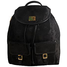 Mcm Monogram Visetos Jacquard Twin Pocket 869448 Black Nylon Backpack