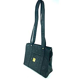 MCM Monogram Visetos Shopper 16mcm625 Black Nylon Tote