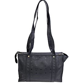 Mcm Monogram Visetos Shopper Tote 868203 Black Polyurethane Shoulder Bag