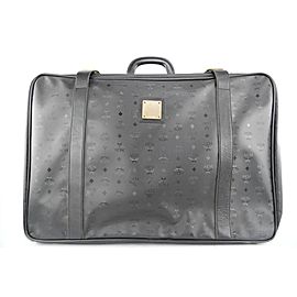 MCM Black Monogram Visetos Suitcase Luggage 402mcm226