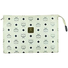 MCM Monogram Visetos Zip Flat Pouch Poche 14mcz0911