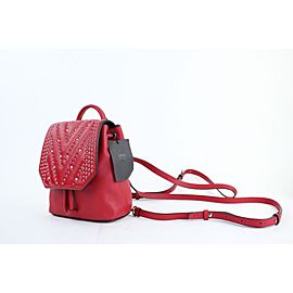 MCM Quilted Mini Diamond Disco Crystal 17mct916 Red Leather Backpack