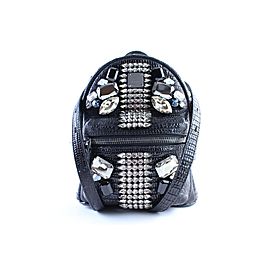 MCM Romantic Chandelier Lizard 2mr0315 Black Leather Backpack