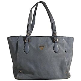 MCM Shopper 869885 Grey Leather Tote