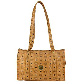 MCM Cognac Monogram Visetos Shopping Tote Bag 819mcm80