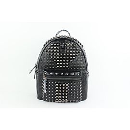 MCM Stark Pearl Stud 2mcz1025 Black Leather Backpack