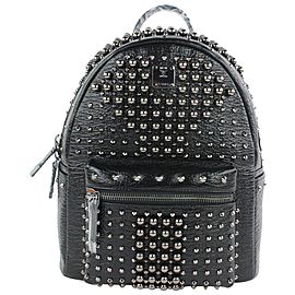 MCM Pearl Stud 2mcz1025 Black Leather Backpack