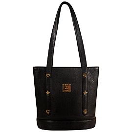 Mcm Bucket Studded 869331 Black Leather Tote