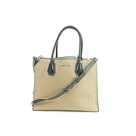 Michael Kors 2way Leather Tote With Strap Brown White Black 11MK0102