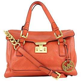 Michael Kors Orange Leather Chain 2way Satchel 12MK1028