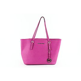 Michael Kors Fuschia Saffiano Jet Set Tote 22mkz0