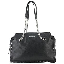 Michael Kors Studded Black Leather Chain Tote 1Mk1101