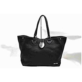 Miu Miu Black Leather Shopper Tote 860245