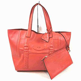 Mulberry Maisie Tote with Pouch Orange Leather 860372