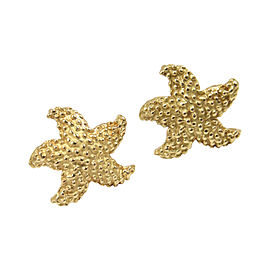 Tiffany Co. 18K Yellow Gold Schuler Textured Bumpy Starfish Stud Earrings