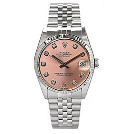 Rolex Datejust Stainless Steel Custom Pink Diamond Dial