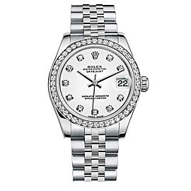 Rolex New Style Datejust Midsize Stainless Steel Custom Diamond Bezel & Diamond Dial on Jubilee Bracelet