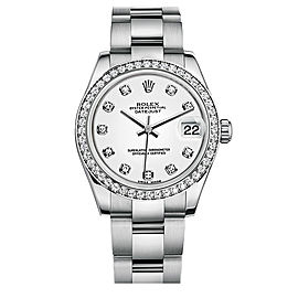 Rolex New Style Datejust Midsize Stainless Steel Custom Diamond Bezel & Diamond Dial on Oyster Bracelet