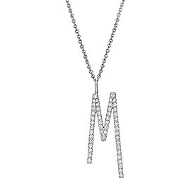 Mimi So Type Letter "M" Pave Diamond Pendant