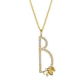 Mimi So Type Letter Pave "B" Pendant