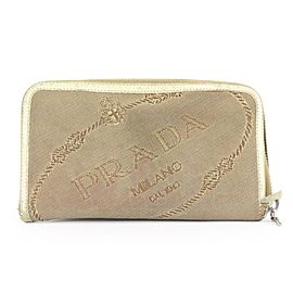 Prada Beige Zippy Wallet 335pr223