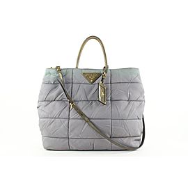 Prada Grey Quilted Tessuto Nylon 2way Tote Bag 63pr423