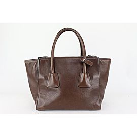 Prada Brown Leather Shopper Luxe Tote Bag 820pr93