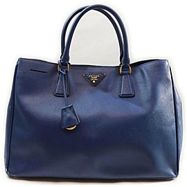 Prada Blue Saffiano Leather Lux Zip Tote bag 862530