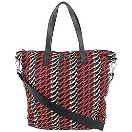 Prada Red Nylon Tessuto 2way Convertible Tote Bag 915pr69