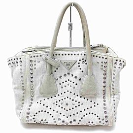 Prada Beaded Stud Crystal Tote 860406