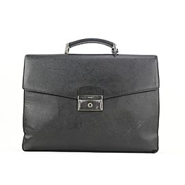 Prada Black Saffiano Briefcase Bag Attache 11pr114