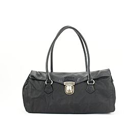 Prada Black Tessuto Nylon and Leather East West Boston Bag 22pr114