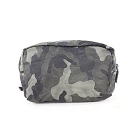 Prada Black Camo Tessuto Cosmetic Pouch Second Bag 684pr621