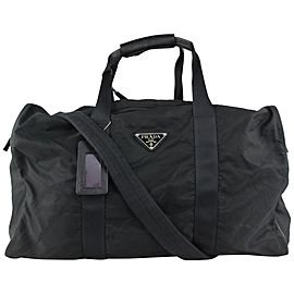 Prada Black Nylon Tessuto Boston Duffle Bag with Strap 1PR1022