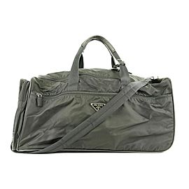 Prada Black Nylon Tessuto Rolling Luggage Duffle Trolley Bag 583pr312