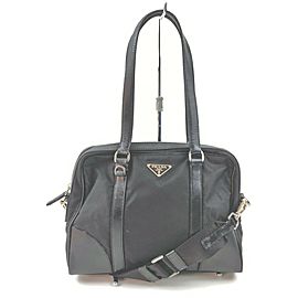 Prada Black Tessuto 2way Boston Shoulder bag 863188