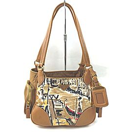 Prada Brown Venice Watercolor Hobo Bag 863208