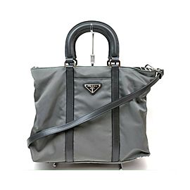 Prada Grey Nylon Tessuto 2way Tote Bag 863469