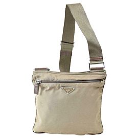 Prada Khaki Tessuto 870943 Brown Nylon Cross Body Bag