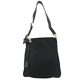 Prada Black Nylon Tessuto Messenger Shoulder Hobo Bag 826pr90